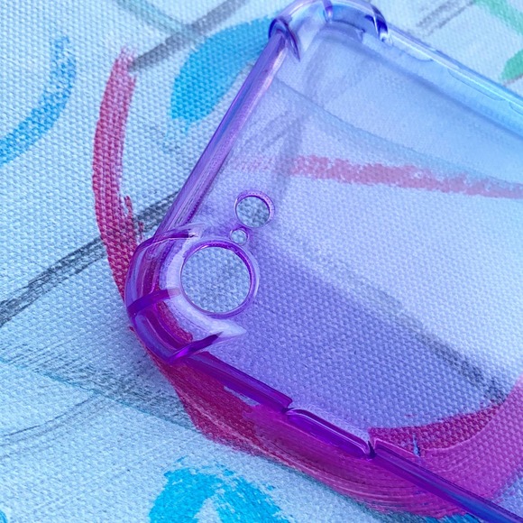 iPhone XR Case Blue Purple Ombre Style Clear Cover NEW - Picture 7 of 7